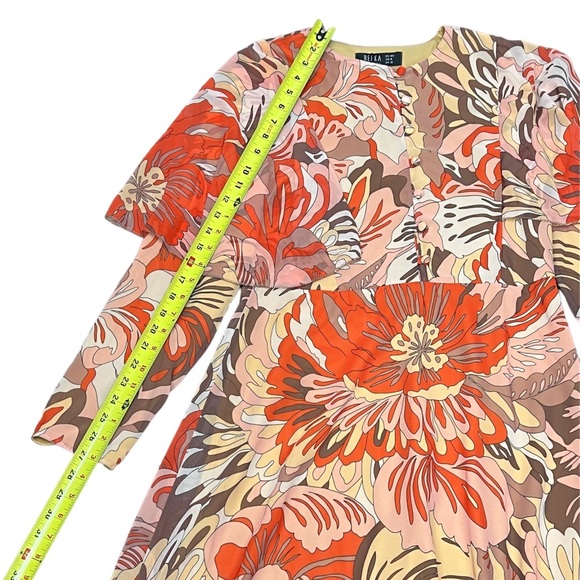 Refka Long Sleeve Print Dress (NWT) Size: 8 / Color: Orange / Item# 1-23724 - Picture 8 of 9